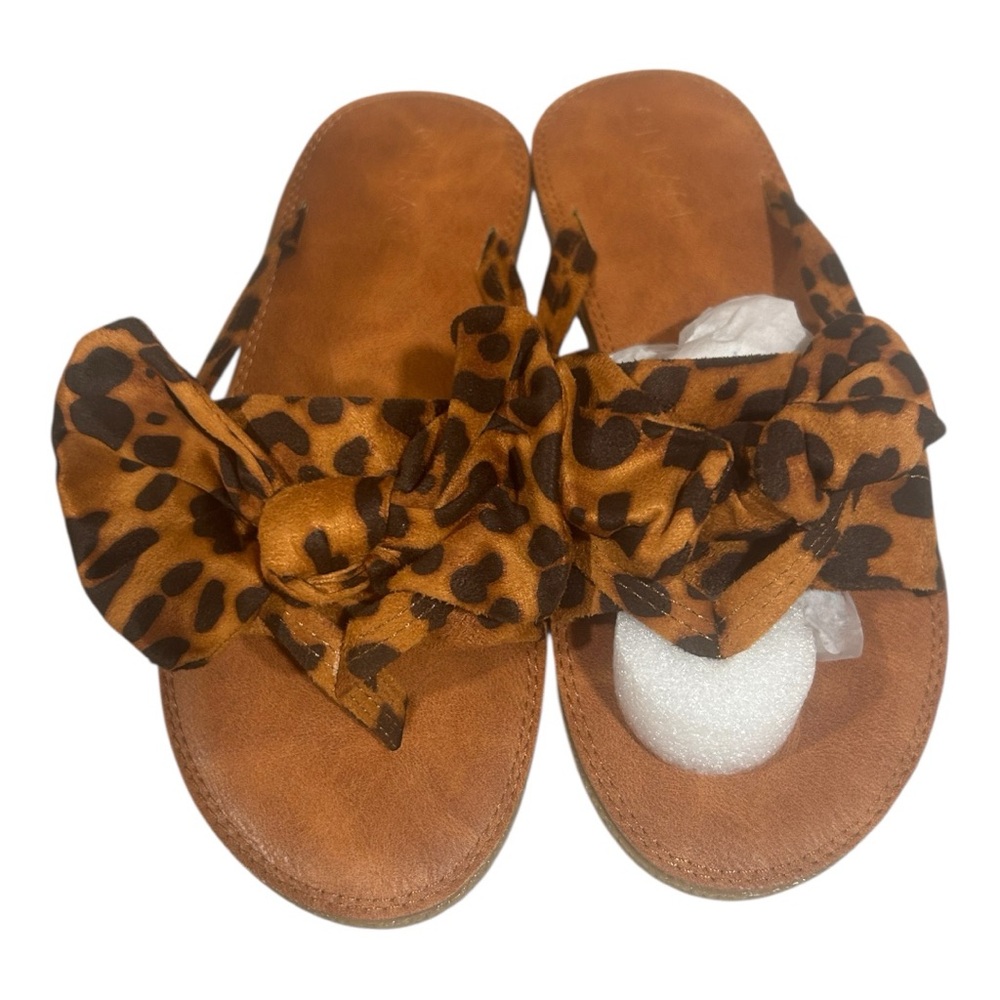 Leopard Print Bow Sandals